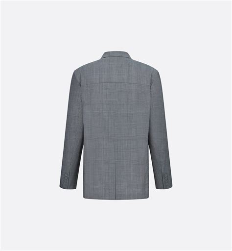 Prince of Wales Workwear Jacket Gray Wool Canvas 